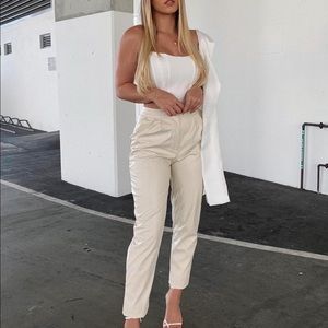 Princess Poly Beige leather pants